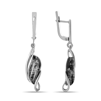 

Silver earrings with Amber cognac