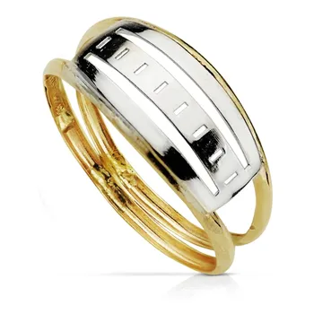 

Ring gold 9k two-tone openwork [AA7479]