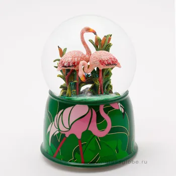 

Glass ball with snow Flamingo, musical Snow Ball, snow globe