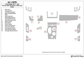 

Interior trim for Ford Edge 2011-UP. Set L1976.