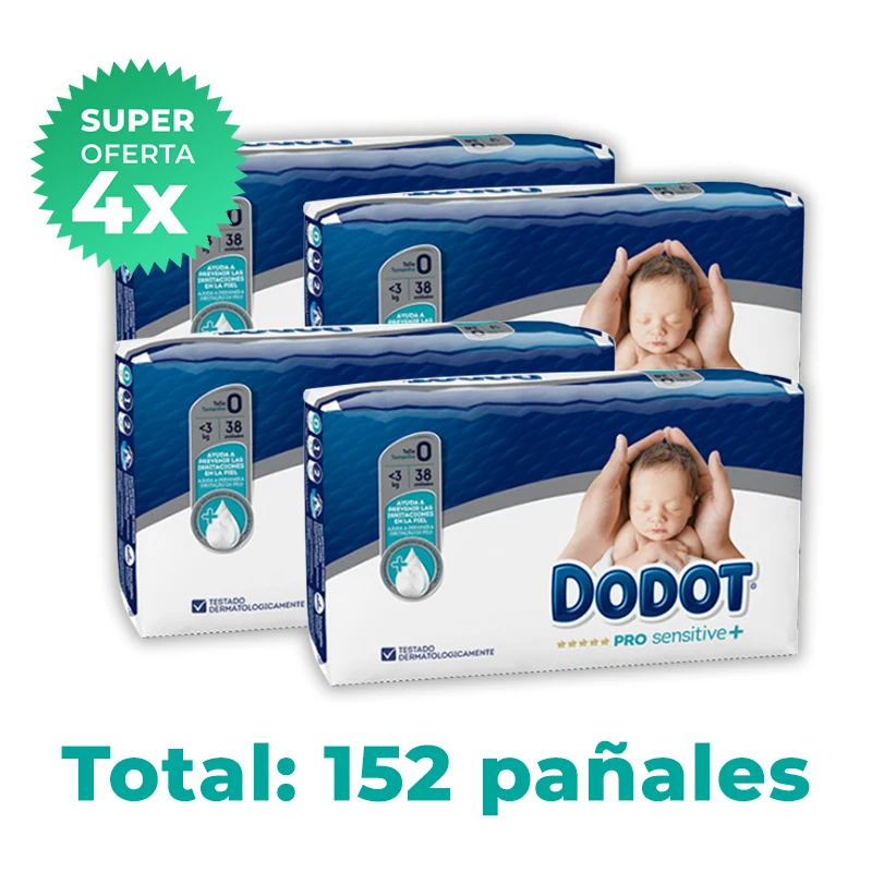 DODOT pro sensitive pañales recién nacido 2-5 kg talla 1 paquete 38 uds