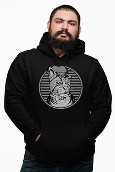 

Angemiel Wear Gentleman Cat Black Male Hooded Sweatshirt