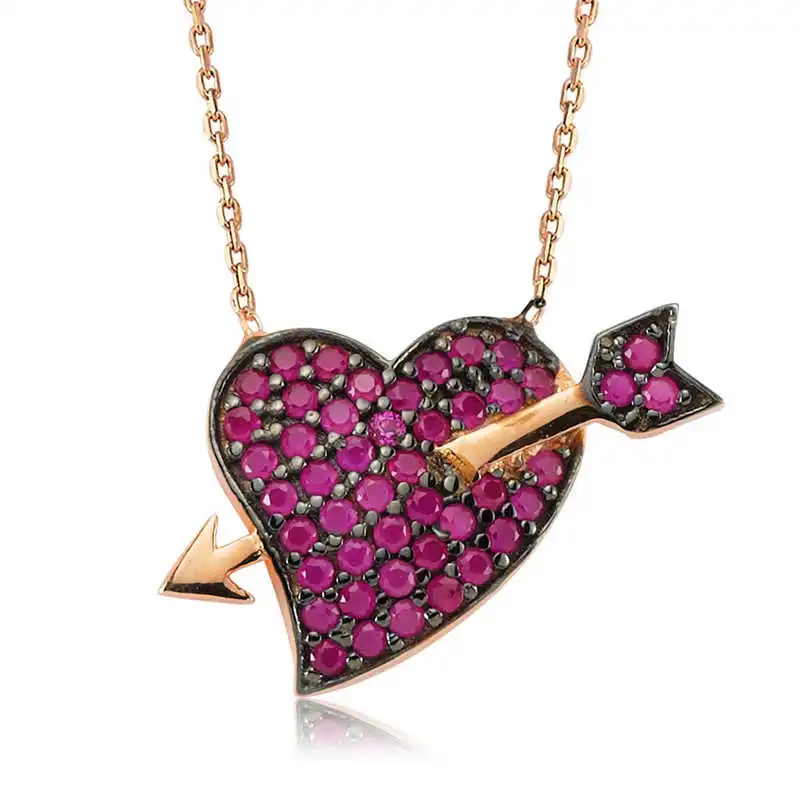 

Silver Pink Love Read Lady Necklace