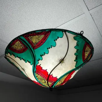 

Moroccan Chandelier Lamp Lantern Leather Iron Henne Oriental Ethnic 1123