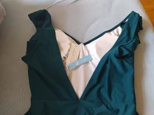 One-Piece Swimsuit Bathing-Suits Ruched Monokini CUPSHE Teal Ruffle Girl Green Beach