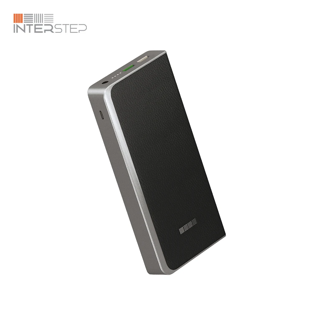 Черный Внешний аккумулятор INTERSTEP PB12000QC мАч 2USB/2A, QC IN/OUT - Цвет: Черный