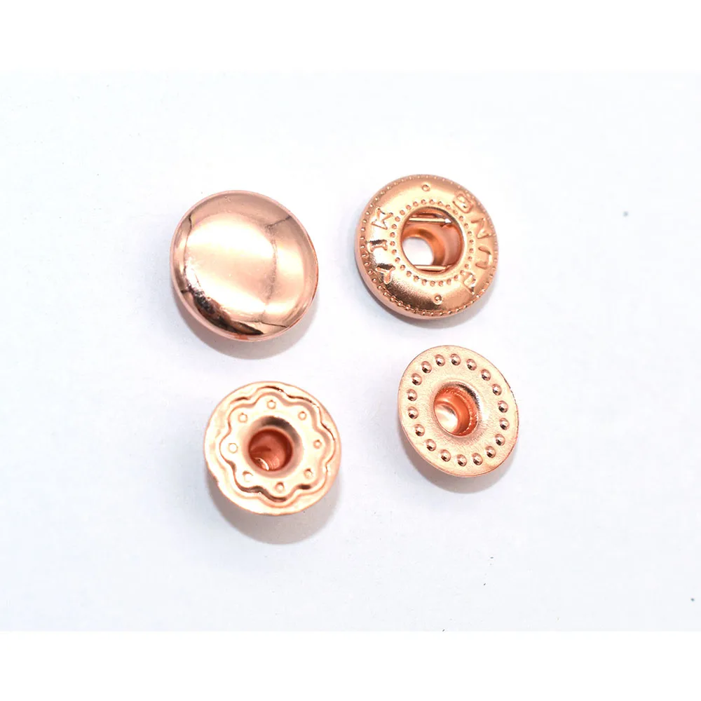 Rose gold Fashion Spring Metal Snaps Buttons Spring Snap Fasteners Leatherworking Metal Snap Tool Leather Snaps Leather Fastener 6