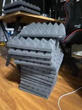 Paneles acústicos de espuma para estudio, tratamiento de aislamiento acústico, espuma insonorizada para pared de habitación, 30x30x5cm, 12/24 Uds.