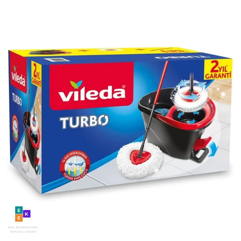 Vileda Easy Wring and Clean Microfibre Mop and Bucket Set with Power Spin Wringer Eco Friendly