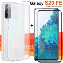 Совместим с Samsung Galaxy S20 FE прозрачный чехол + Полное стекло