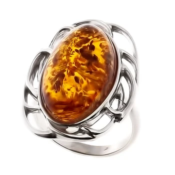

Silver ring with Amber