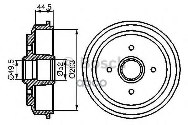 Барабан Тормозной Ford Fusion 1.4 I 10.2002 Bosch арт. 0986477149