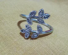 Anillos de hojas de circonita de cristal grandes para mujer, joyería de boda coreana, regalo de San Valentín