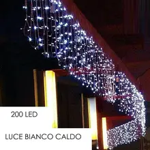 Tenda Luminosa Natalizia LUCE BIANCO CALDO LUCI 10 м x 40 см 200led PROLUNGA PIOGGIA