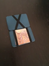 Cartera mágica con Clip para dinero, Cartera de cuero con Clip para tarjetas de identificación, delgada, ligera, con abrazadera, funda con banda elástica, Cartera de cuero elegante