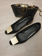 Zapatos de tacón alto y grueso para mujer, calzado de oficina, elegante, formal, a cuadros, a la moda, color negro, 2020