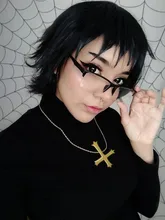 QQXCAIW negro blanco morado rojo corto Cosplay del pelo peluca hombre fiesta 30 Cm de alta temperatura de fibra pelucas de pelo sintético