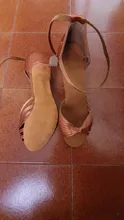 Zapatos de baile de salón para mujer, calzado moderno latino de Tango, Salsa, de tacón alto, de baile de fondo suave, color negro, superventas