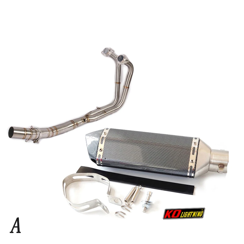 Slip On Motorcycle Exhaust Front Link Pipe And 51mm Muffler Stainless Steel Exhaust System For Kawasaki Ninja400 250 2017-2021 - Image 2