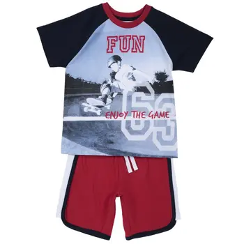 

T-shirt and shorts set Chicco size 098 print skate (gray-red)