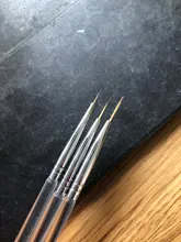 Pincel de dibujo delineador Kolinksy para uñas, accesorios de manicura Nail Art, pincel acrílico de cristal, delgado, de dos caras para pintar franjas de flores, 3 unidades por juego