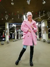 Fur Jacket Coats Teddy Faux-Fur Women Lambs Thick Long Winter Warm Chic Fashion Wool