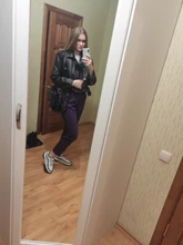 Jacket Short Winter Coat Faux-Leather Mozuleva Black Women Retro PU Turn-Down-Neck Loose