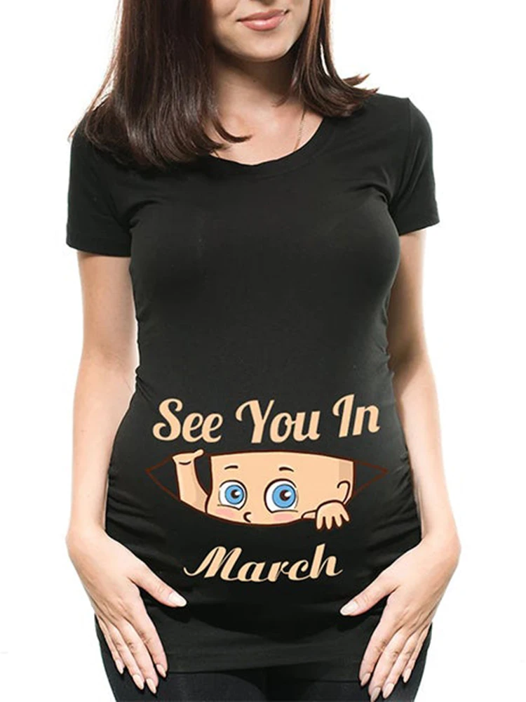 Funny See You In January-December Maternity Pregnancy Women Pregnant T Shirt