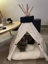 Cat Bed House Teepee Cushion Pet-Tent Puppy Available Outdoor Portable For Dog with Thick