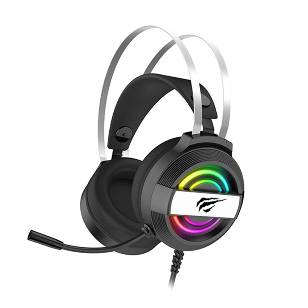 Auriculares Gaming con Micrófono cascos gamer Havit H2026D Iluminación RGB USB + doble jack 3.5mm PC y consolas 50mm|Auriculares audífonos| AliExpress