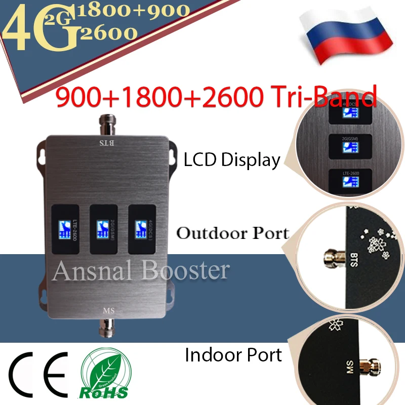 Amplifier4G 900/1800/2600mHZ Tri-Band CellPhone