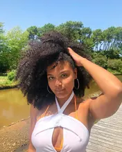 Extensión de pelo rizado Afro, 1-2-3-4, oferta de extensiones de cabello humano Remy, Color Natural, 100%, 8-20 pulgadas