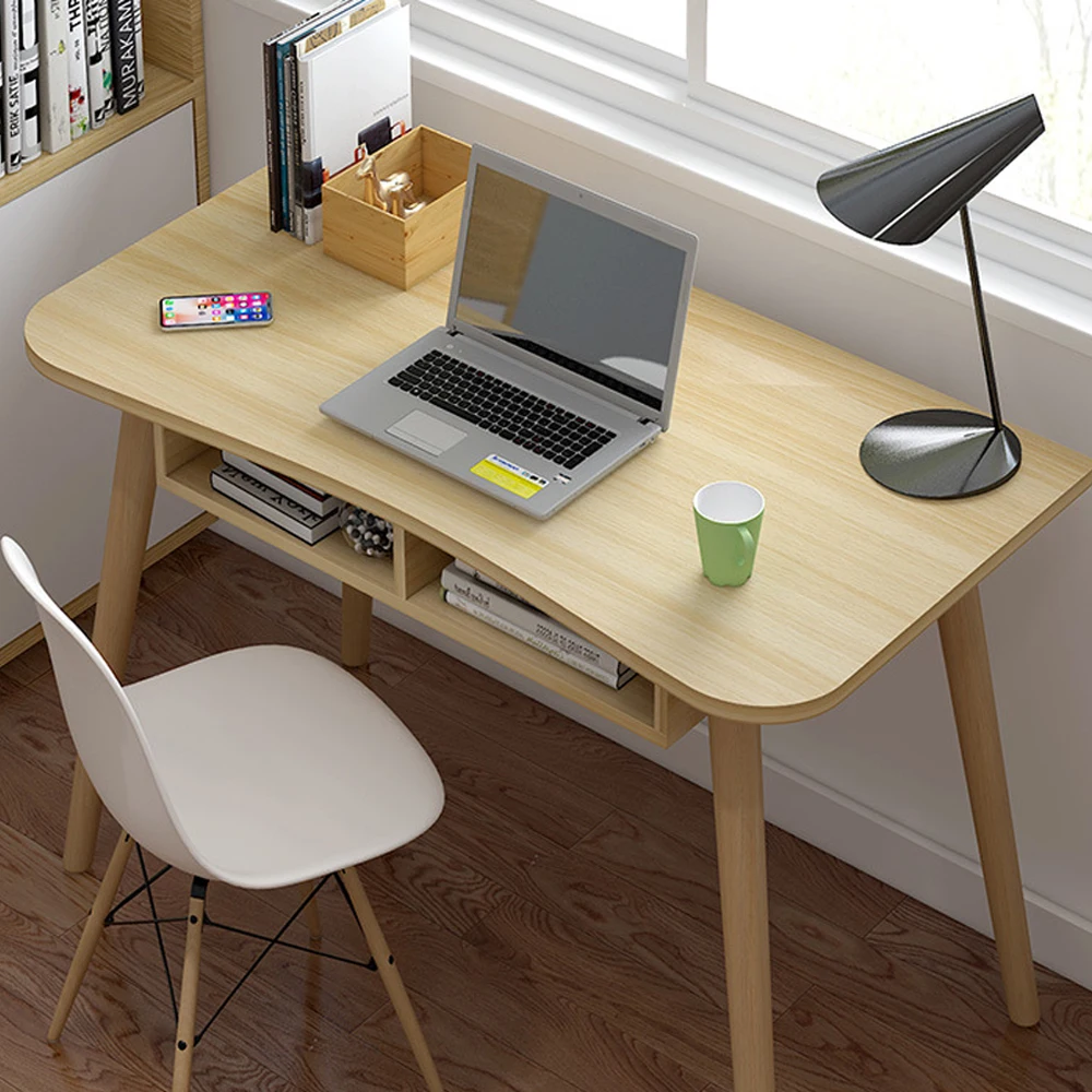 Table de bureau à domicile, bureau moderne, ordinateur portable, salle à manger, style scandinave et nordique