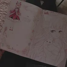 El reino de las niñas Anime Avatar dibujado a mano libro de colorear dibujos animados Loli acuarela pintura libro de técnicas