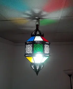 

Aluminum Glass Pendant Chandelier Moroccan Arabic Oriental Ethnic 1159