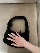 Hobos-Bolso de hombro de felpa suave para mujer, Cartera de mano femenina, de diseño Simple, a la moda, Baguette