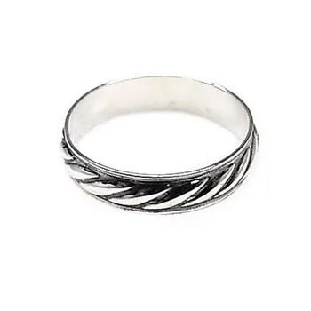 

Alliance 925 Sterling silver m oxidized reason drawing bands carved [AC0281]