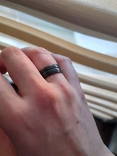 FDLK-Anillo de carburo cementado para hombre, 8mm, negro, cepillado, línea azul dentro, banda de boda, joyería para el Día del Padre, regalo de aniversario