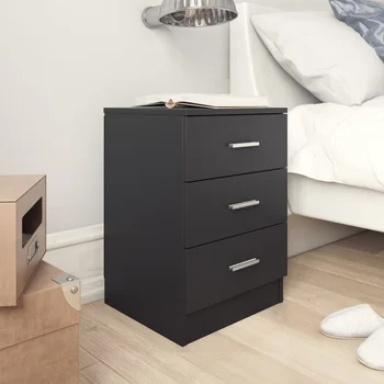 

Bedside Black 38x35x56 cm in particleboard tables