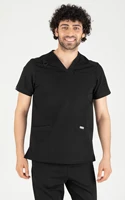Delantal de doctor enfermera para hombre, uniforme médico, forma de nueva generación, comodidad Felice Vita, color negro