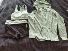 Pantalones de cintura alta + Abrigo con capucha + Camiseta + sujetador + Pantalones cortos para mujer, conjunto de 3/4/5 piezas para correr, secado rápido, ropa deportiva para gimnasio, 5XL