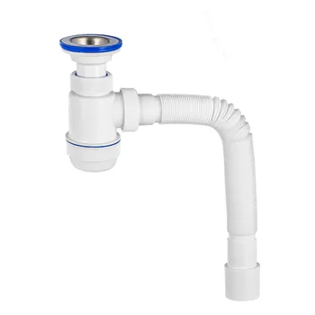 

Siphon "Mini Elite" (30980676) with a cast release, stainless steel. 70mm Cup and flexible pipe (1 1/2 "-40/50)