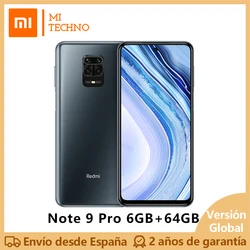 Xiaomi Redmi Note 9 Pro смартфон (6 ГБ оперативной памяти, 64 Гб встроенной памяти, мобильный телефон, бесплатная доставка, новый комплект Android Батарея ...