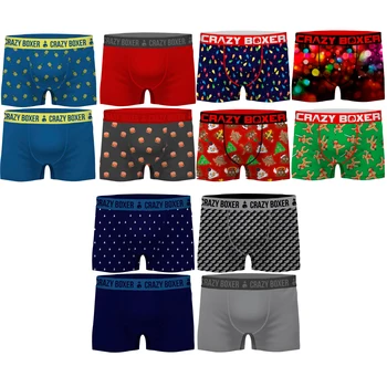 

Crazy Boxer pack 4 briefs boxers stampings to choose for men in microfiber
