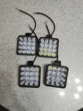 Barra de luz led para coche todoterreno, lámpara de trabajo con 16 luces de 48W, 12V 24V, compatible con automóvil 4x4, SUV, ATV, tractor, camiones y excavadora