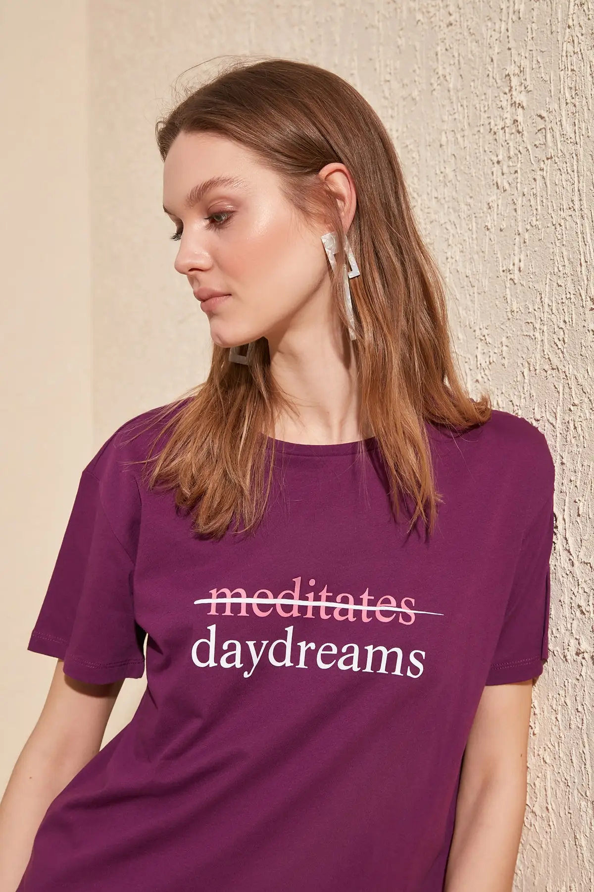 

Trendyol Printed Semifitted Knitted T-Shirt TWOSS20TS0443