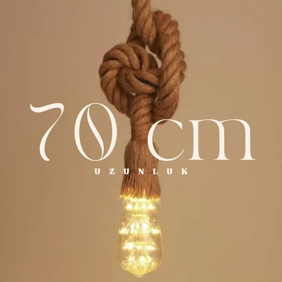 

Wooden 70 cm Rope Pendant Chandelier Rustic Decorative Jute Cafe Chandelier