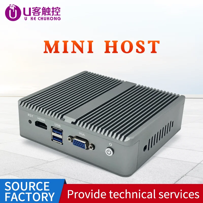 Домашний офис промышленный мини ПК Хост Celeron J1900 4G RAM 64G SSD WIFI Factory resources алюминиевый