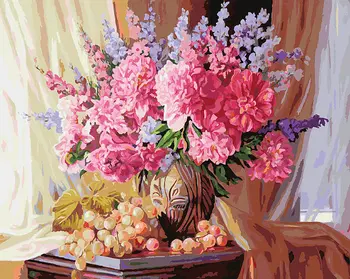 

Grape-peony, 40*50 cm painting coloring by numbers on canvas Snow White 143-AB