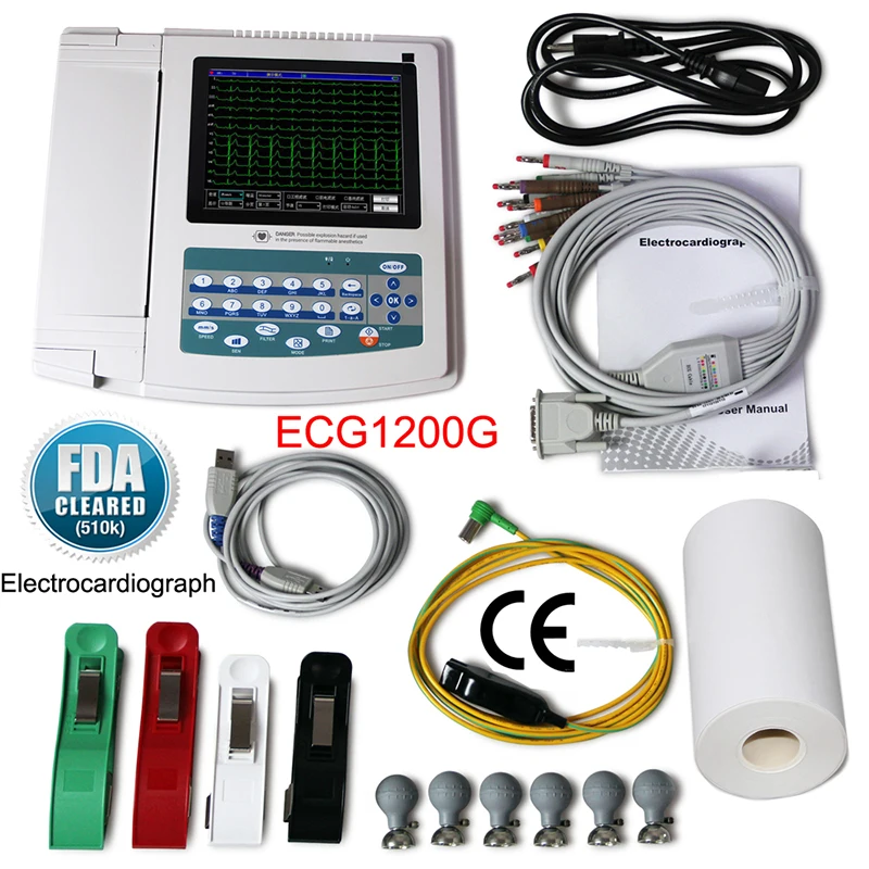 Горячая Распродажа CONTEC ECG1200G ECG устройство для электронной сигареты 12 каналов